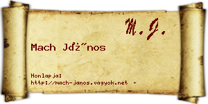 Mach János névjegykártya